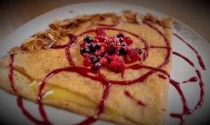 Crêpe citron et fruits rouges