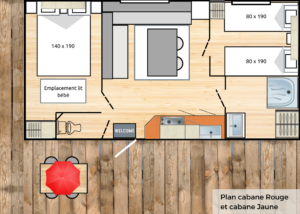 Plan Mobile-homes rouge et jaune